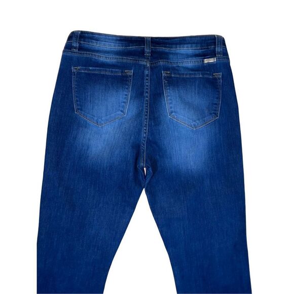 New Kan Can Distressed/Ripped Cropped Dark Indigo Blue Jeans size 31 - Picture 7 of 8